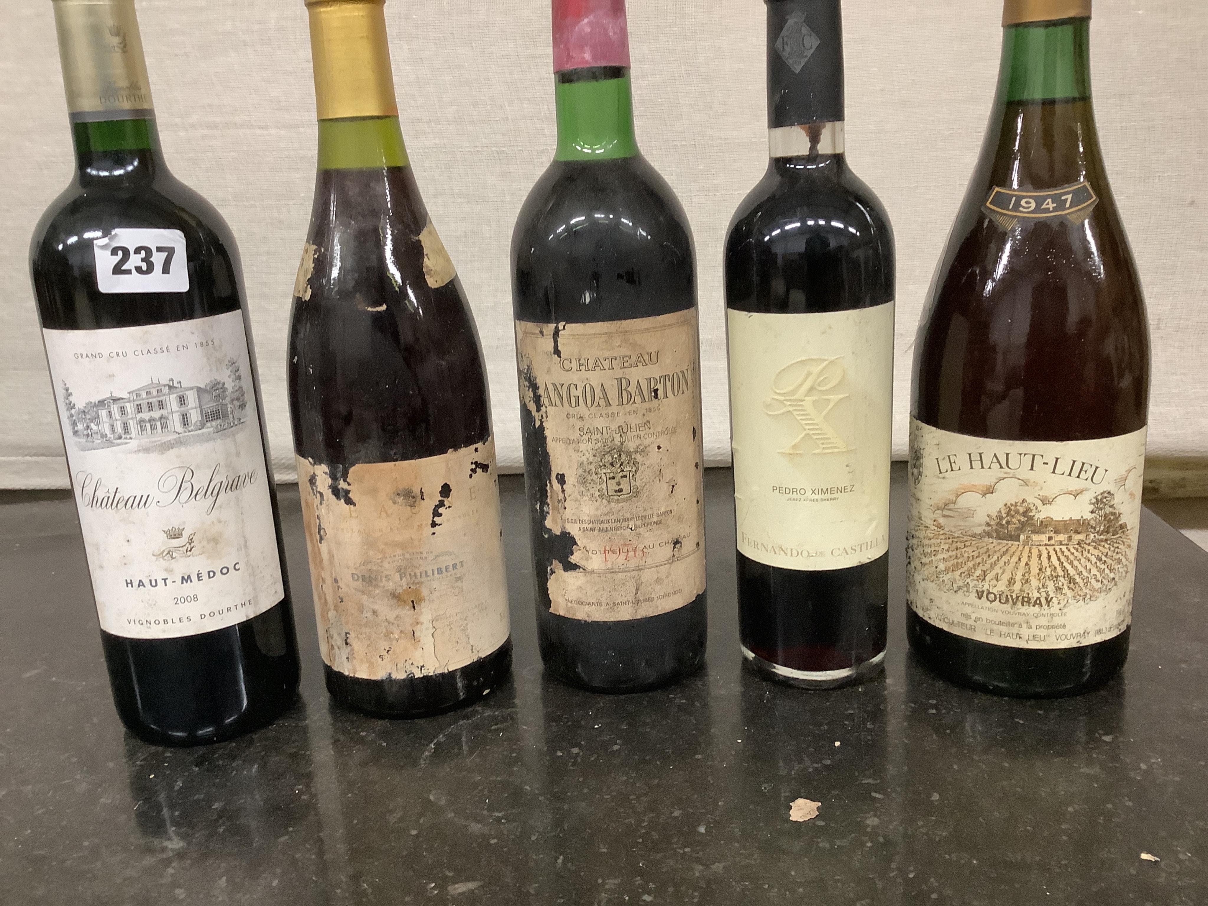Forty one assorted bottles of wine. Condition - fair, many labels degraded, from a local private cellar)